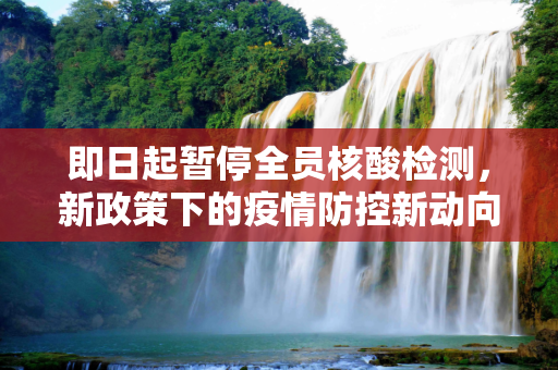 即日起暂停全员核酸检测，新政策下的疫情防控新动向,即日起暂停全员核酸检测