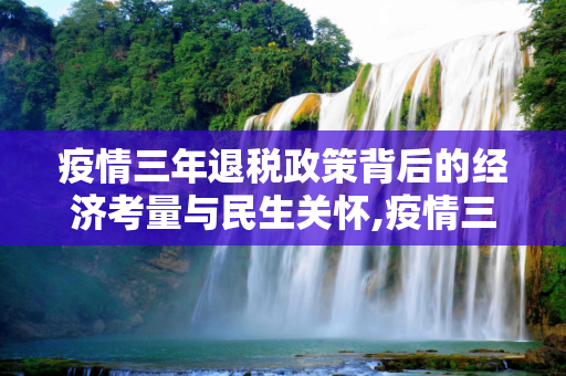 疫情三年退税政策背后的经济考量与民生关怀,疫情三年退税政策背后的经济考量与民生关怀