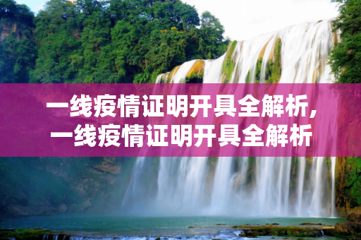 一线疫情证明开具全解析,一线疫情证明开具全解析